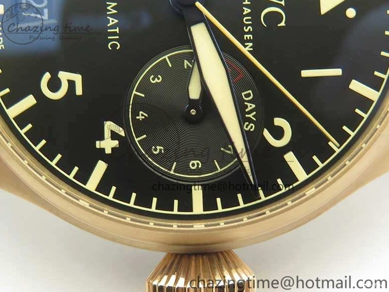MIROTIME 0823 Big Pilot IW510301 Satin-Polished RG YLF Best Edition Black Dial On Leather Strap A Flexible 7222